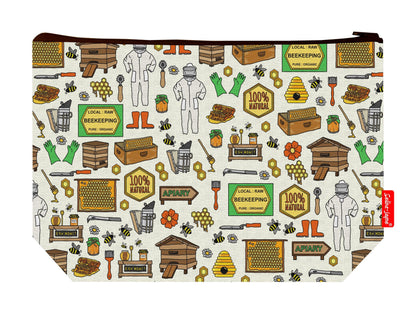 Beekeeper toiletry bag featuring beekeeper-themed design by Selina-Jayne Designs
