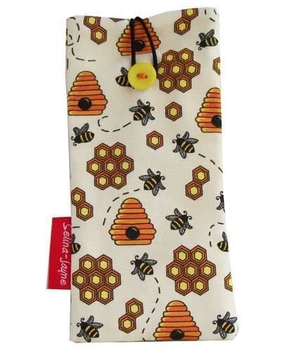 Bees glasses case with HD nature print, soft cotton lining by Selina-Jayne Designs