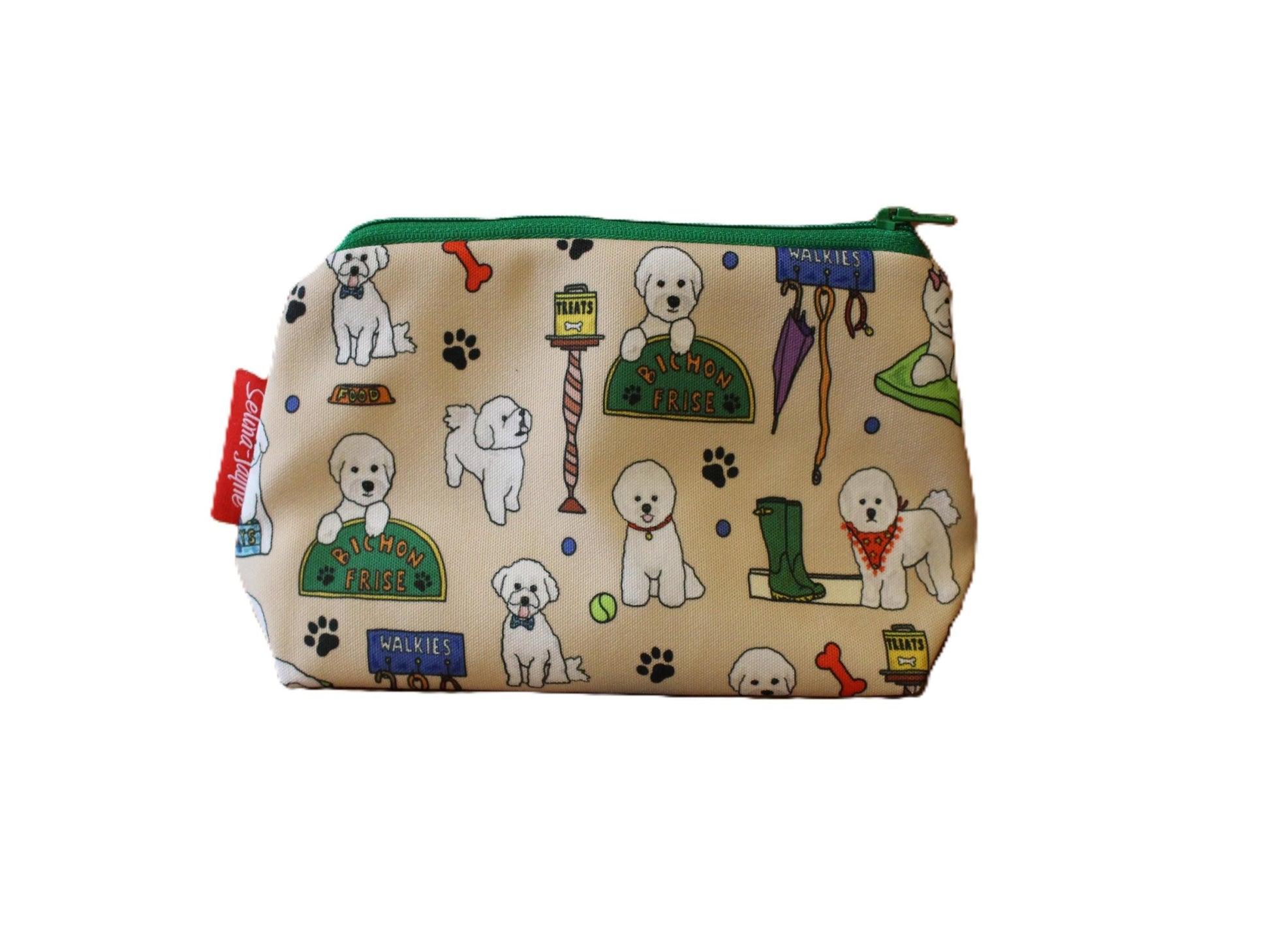 Bichon Frise cosmetic bag with vibrant dog print design - UK made by Selina-Jayne