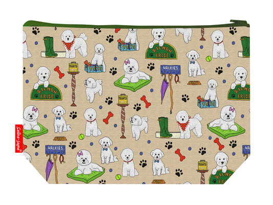 Bichon Frise Dog toiletry bag featuring Bichon Frise-themed design by Selina-Jayne Designs