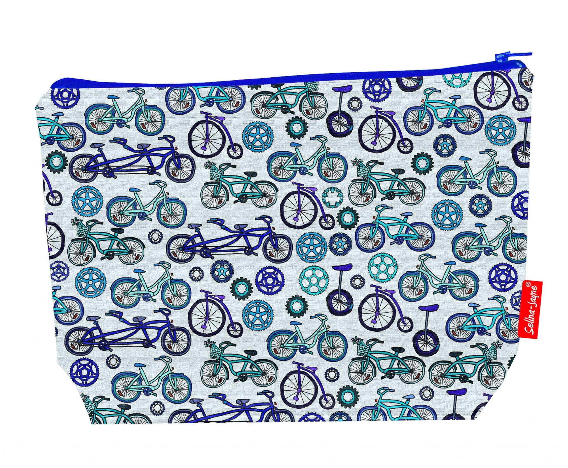 Premium cycling enthusiast wash bag with vibrant bicycle HD print and washable lining