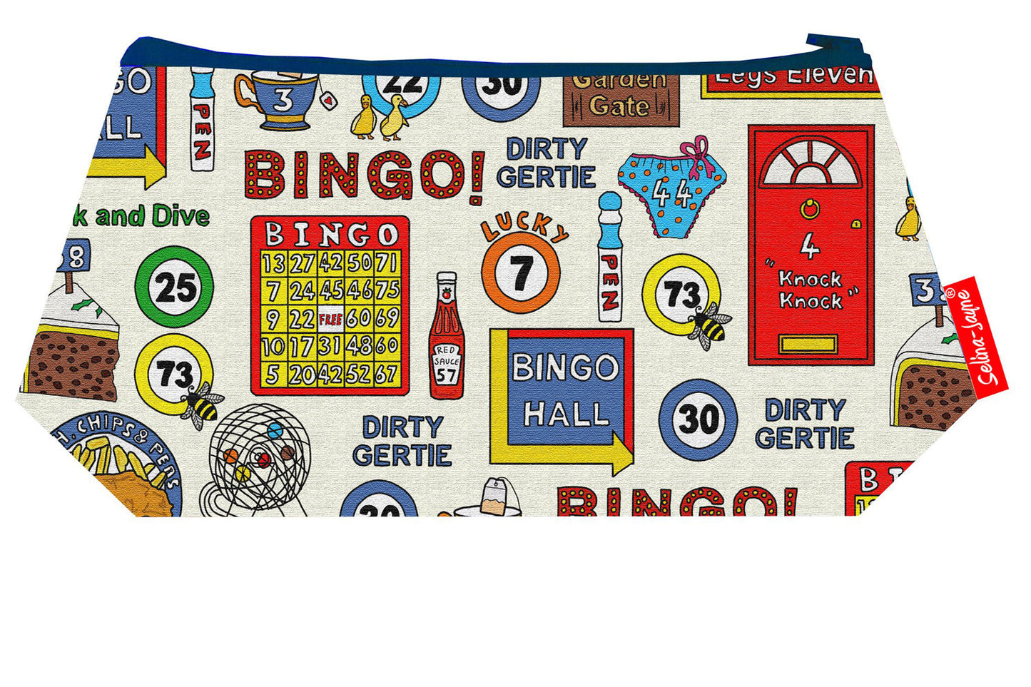 Bingo makeup bag showing premium quality and wipe-clean lining