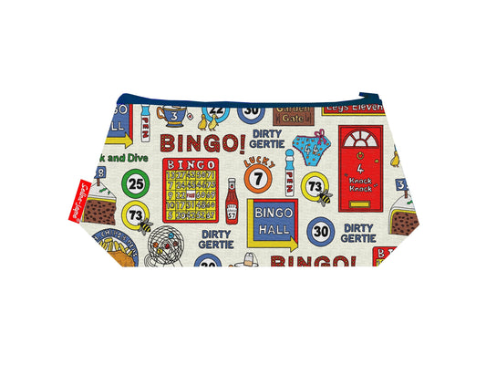 Bingo cosmetic bag with vibrant game night print design - UK made by Selina-Jayne