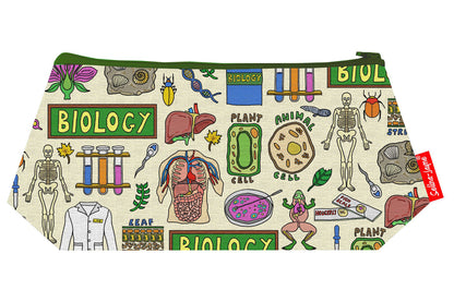 Biology makeup bag showing premium quality and wipe-clean lining