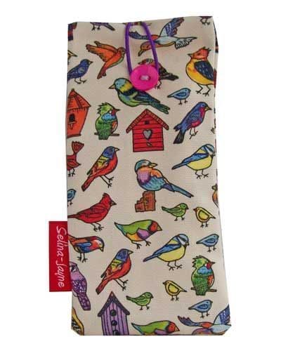 Birds glasses case with HD wildlife print, soft cotton lining by Selina-Jayne Designs