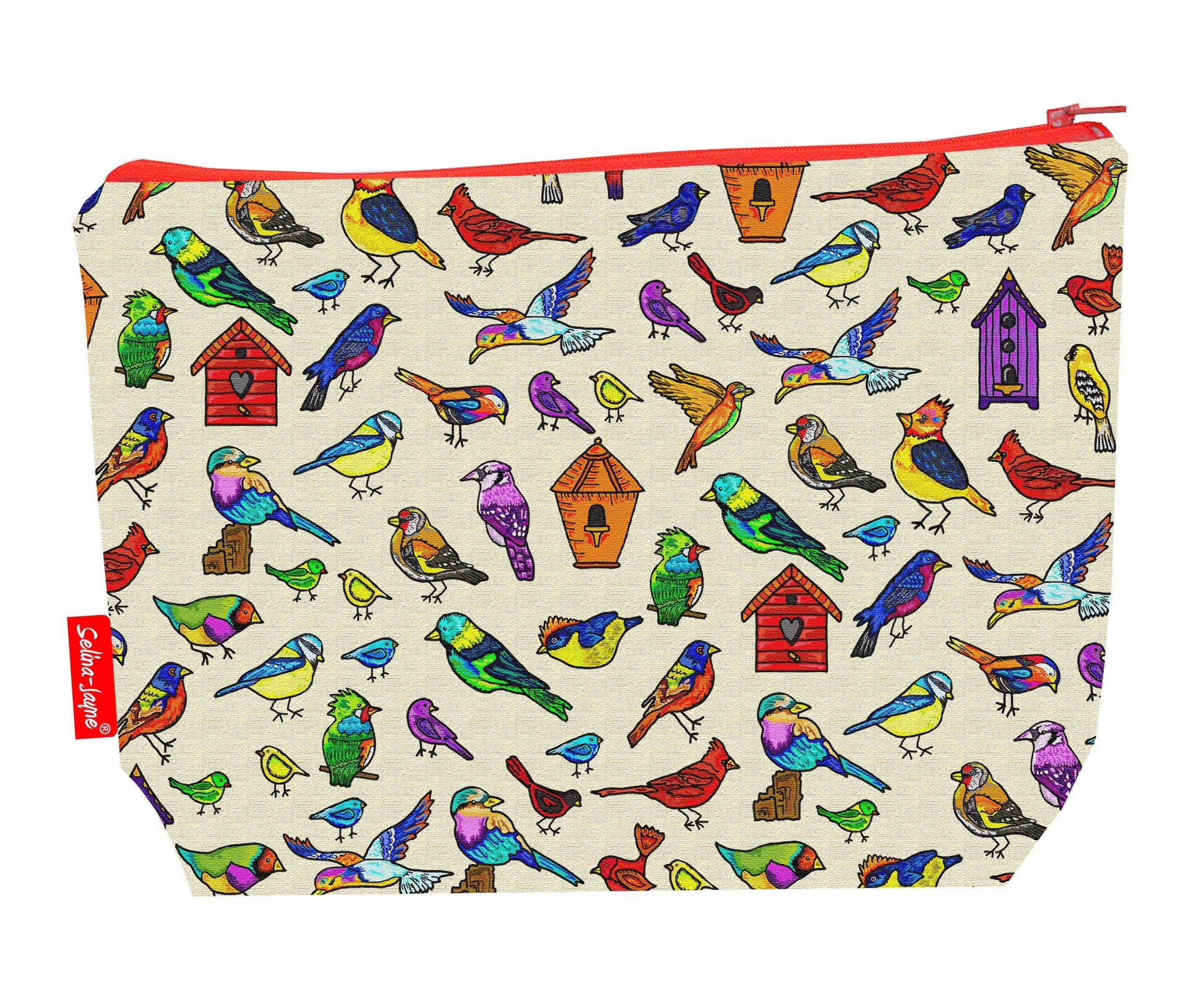 Birds toiletry bag featuring bird-themed design by Selina-Jayne Designs