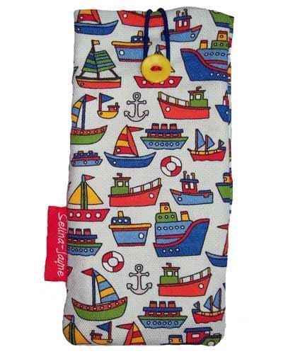 Boats glasses case with HD nautical print, soft cotton lining by Selina-Jayne Designs