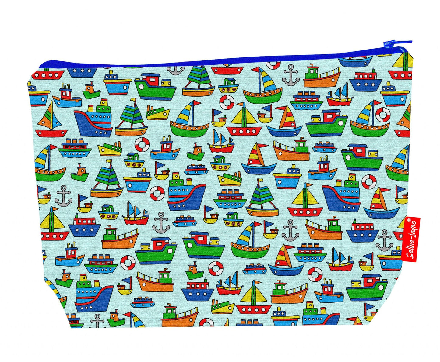 Premium boats-themed wash bag with durable polyester and washable lining, perfect sailing gift