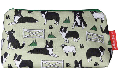 Border Collie makeup bag showing premium quality and wipe-clean lining