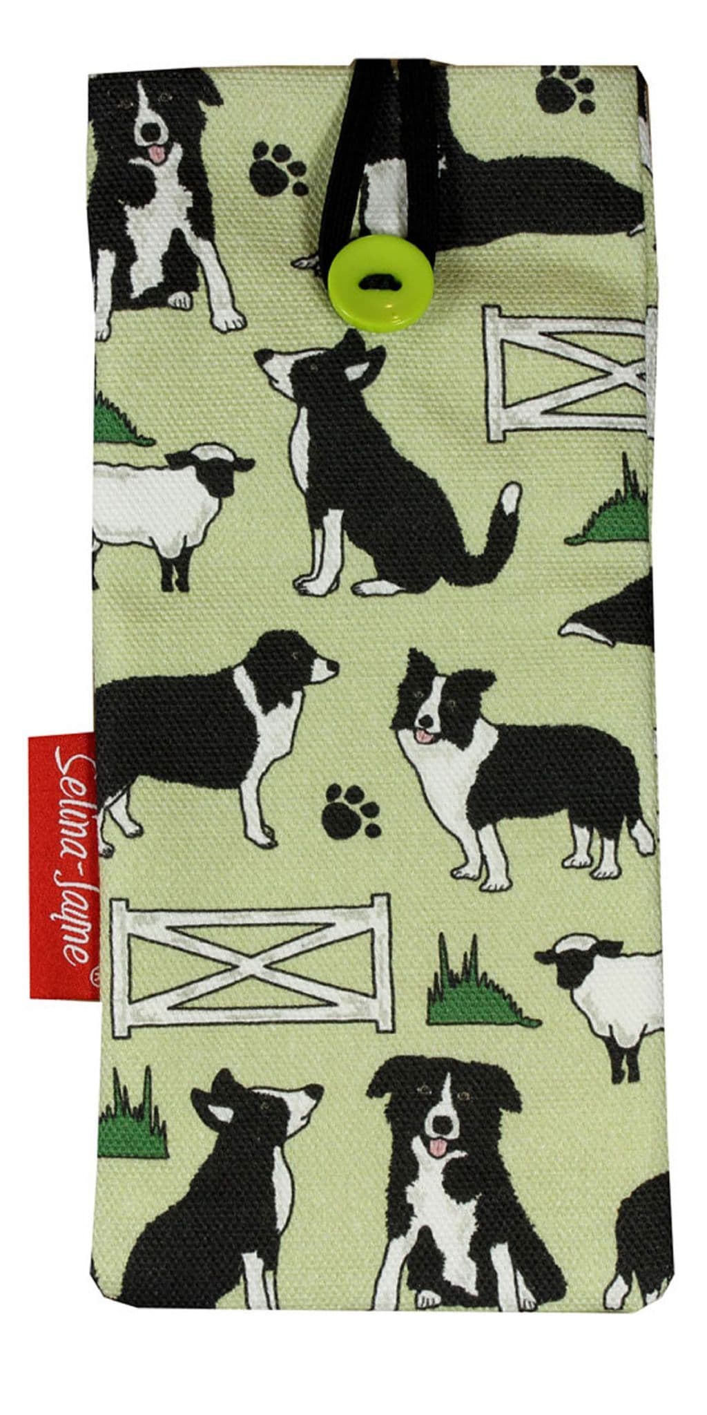 Border Collie glasses case with HD dog print, soft cotton lining by Selina-Jayne Designs