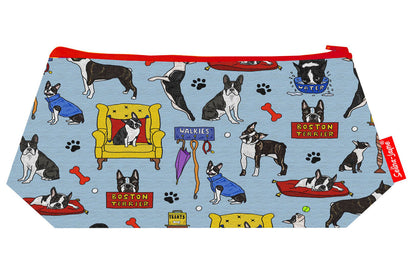Boston Terrier makeup bag showing premium quality and wipe-clean lining