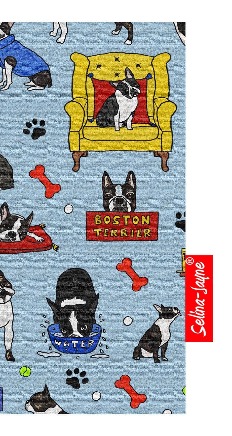 Premium Boston Terrier soft glasses case — vibrant print, colour-coordinated fastener by Selina-Jayne