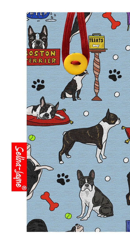 Boston Terrier glasses case with HD dog print, soft cotton lining by Selina-Jayne Designs
