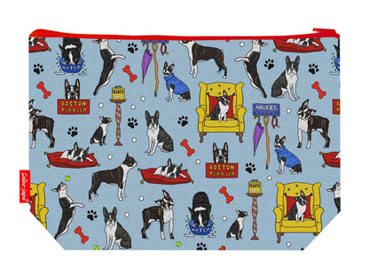 Boston Terrier toiletry bag featuring vibrant HD print of adorable Boston Terriers by Selina-Jayne Designs