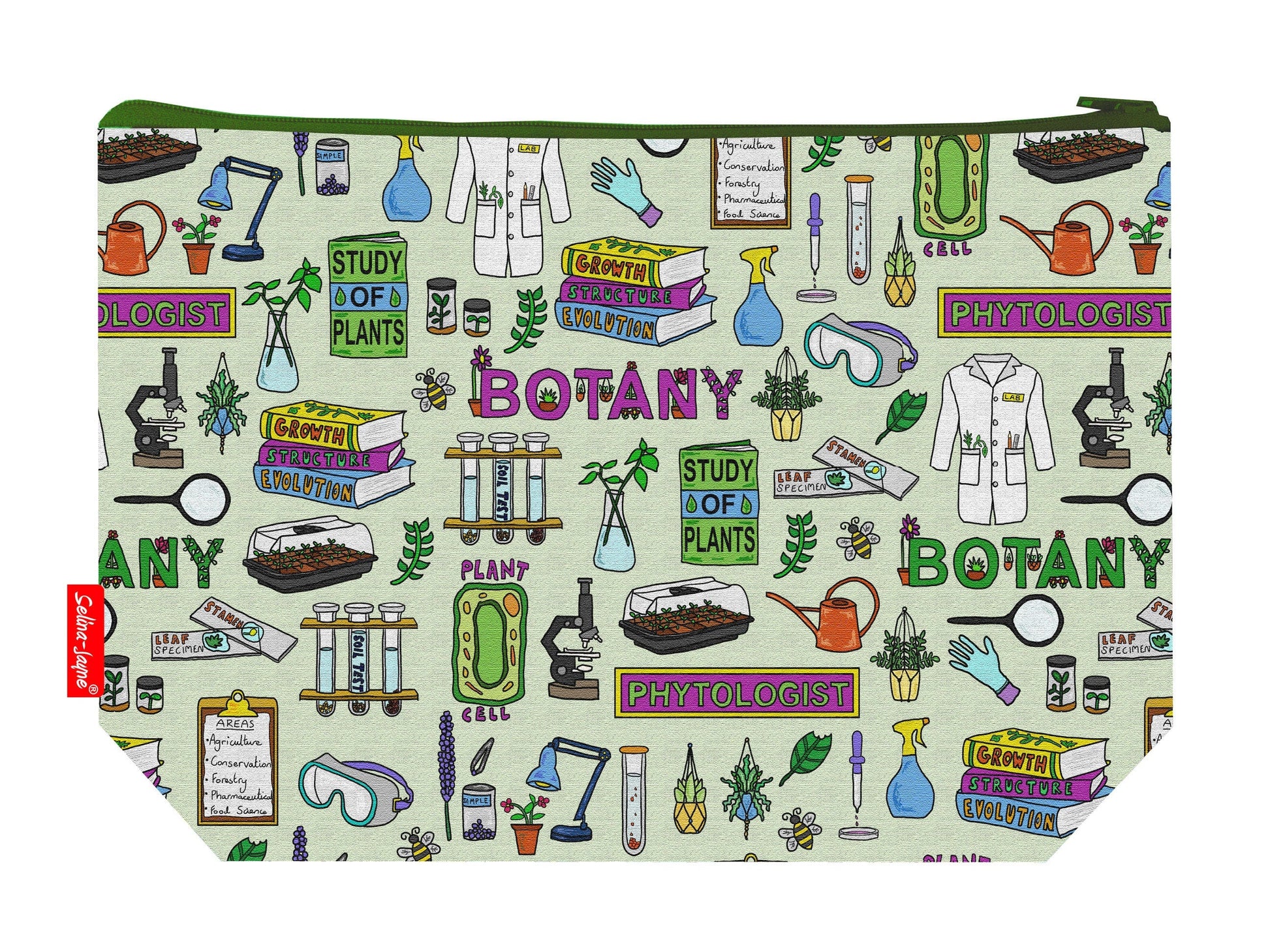Botanist toiletry bag featuring vibrant HD print of botanical illustrations by Selina-Jayne Designs