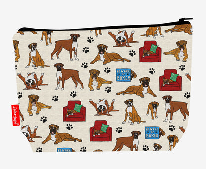 Boxer Dog toiletry bag featuring vibrant HD print of adorable Boxers by Selina-Jayne Designs