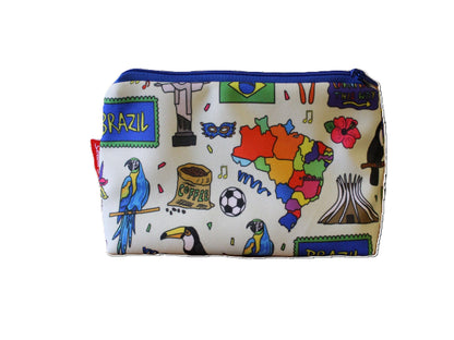 Brazil cosmetic bag with vibrant Brazilian print design - UK made by Selina-Jayne