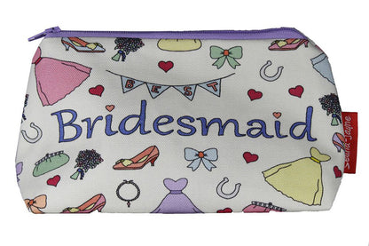 Bridesmaid makeup bag showing premium quality and wipe-clean lining