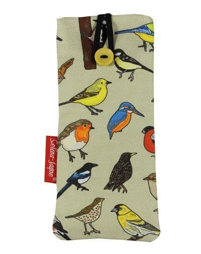 British birds glasses case with HD wildlife print, soft cotton lining by Selina-Jayne Designs