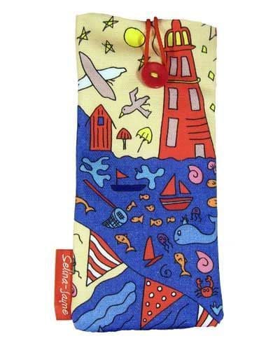 British seaside glasses case with HD coastal print, soft cotton lining by Selina-Jayne Designs