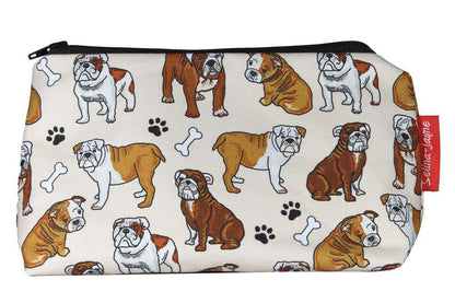 Premium Bulldog makeup bag showing HD print quality and compact 17.5cm design, perfect gift for Bulldog lovers and dog enthusiasts