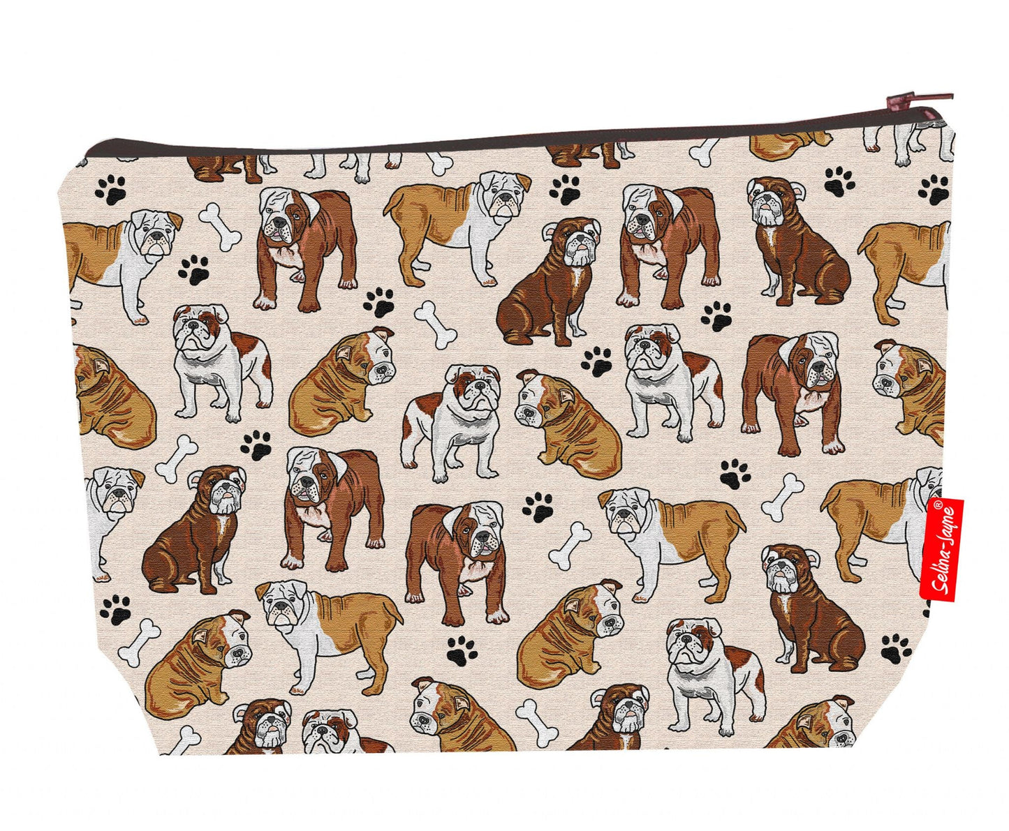 Bulldog Toiletry Bag | Premium Dog-Themed Wash Bag by Selina-Jayne
