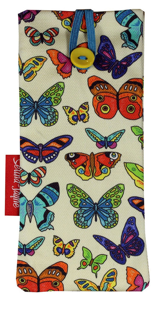 Butterfly glasses case with HD nature print, soft cotton lining by Selina-Jayne Designs
