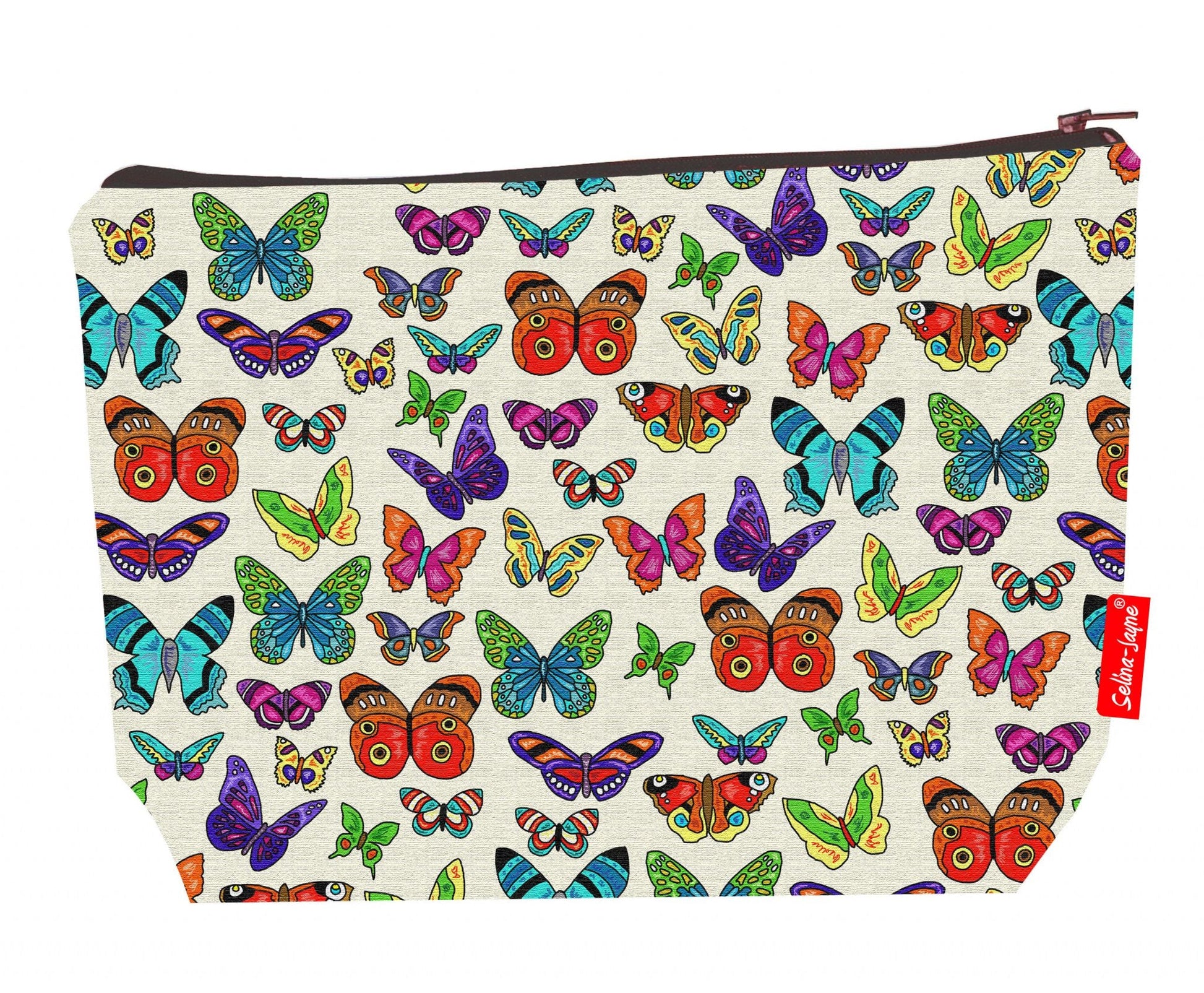 Premium butterfly-themed wash bag with durable polyester and washable lining, perfect nature lover gift