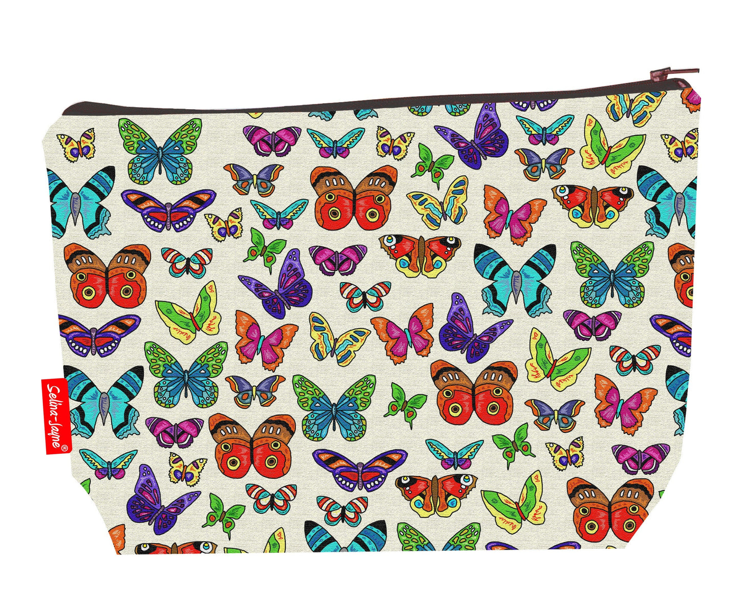 Butterfly toiletry bag featuring vibrant HD print of beautiful butterflies by Selina-Jayne Designs