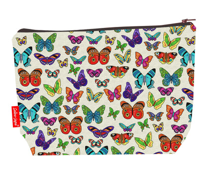 Butterfly toiletry bag featuring vibrant HD print of beautiful butterflies by Selina-Jayne Designs