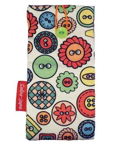 Buttons glasses case with HD craft print, soft cotton lining by Selina-Jayne Designs