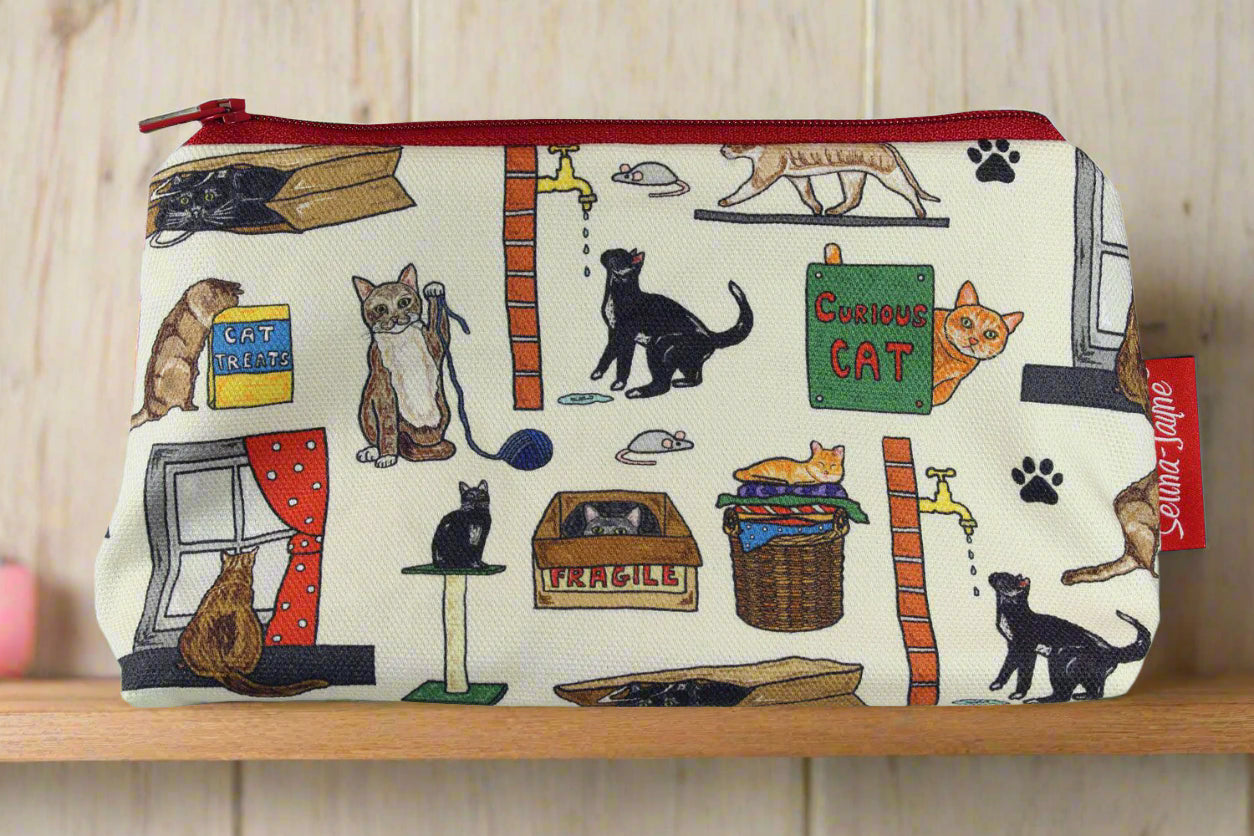 Curious Cats Makeup Bag