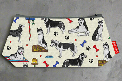 Siberian Husky Makeup Bag
