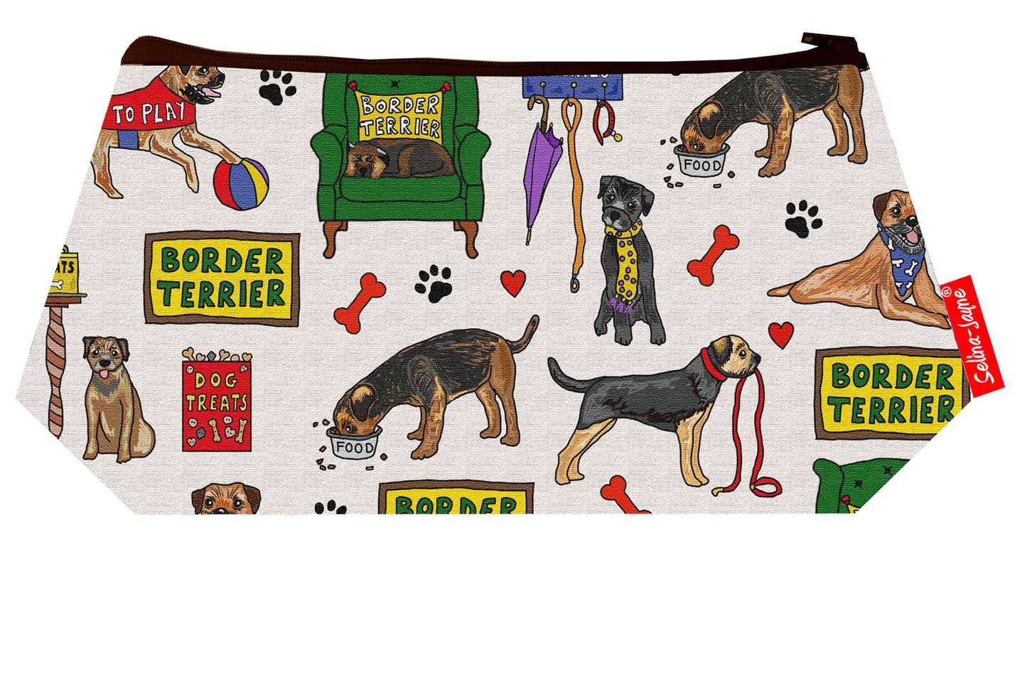 Border Terrier Dog Makeup Bag by Selina-Jayne