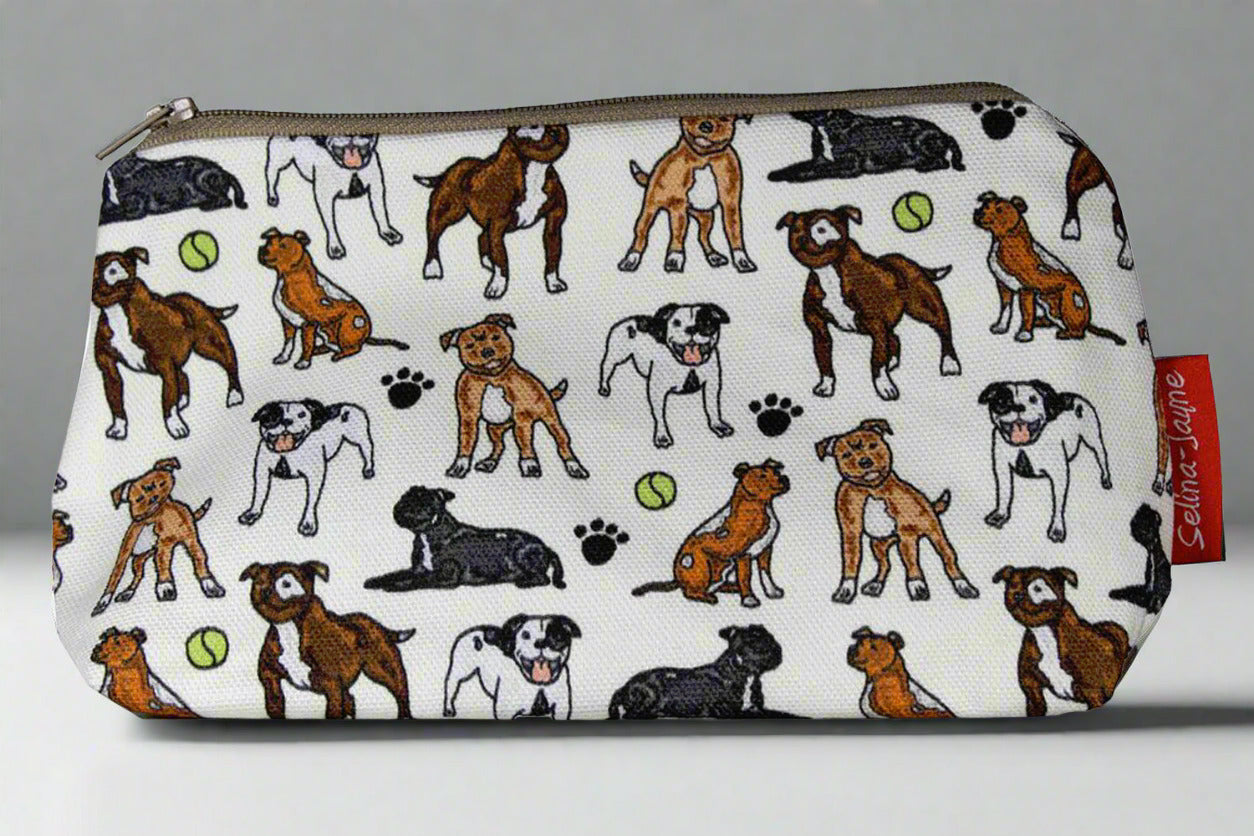 Staffy Dog Makeup Bag by Selina-Jayne