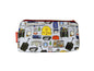 Cabin Crew cosmetic bag featuring vibrant aviation-inspired print with wipe-clean lining and coordinated zipper by Selina-Jayne Designs