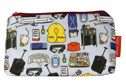 Premium Cabin Crew makeup bag showing HD print quality and compact 17.5cm design, perfect gift for aviation lovers and flight attendants