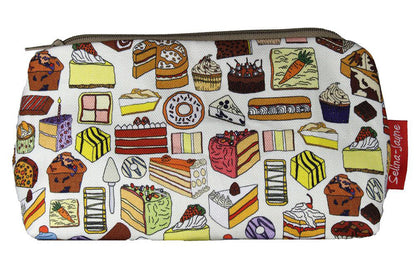 Premium Cakes makeup bag showing HD print quality and compact 17.5cm design, perfect gift for baking lovers and cake enthusiasts