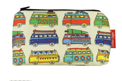 Premium Campervan makeup bag showing HD print quality and compact 17.5cm design, perfect gift for travel lovers and campervan enthusiasts