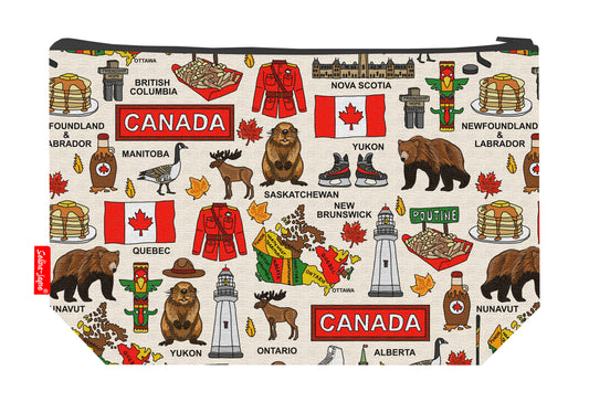 Canada toiletry bag featuring Canadian maple leaf flag design by Selina-Jayne Designs
