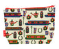 Canal Boats toiletry bag featuring vibrant narrowboat design with washable lining by Selina-Jayne Designs