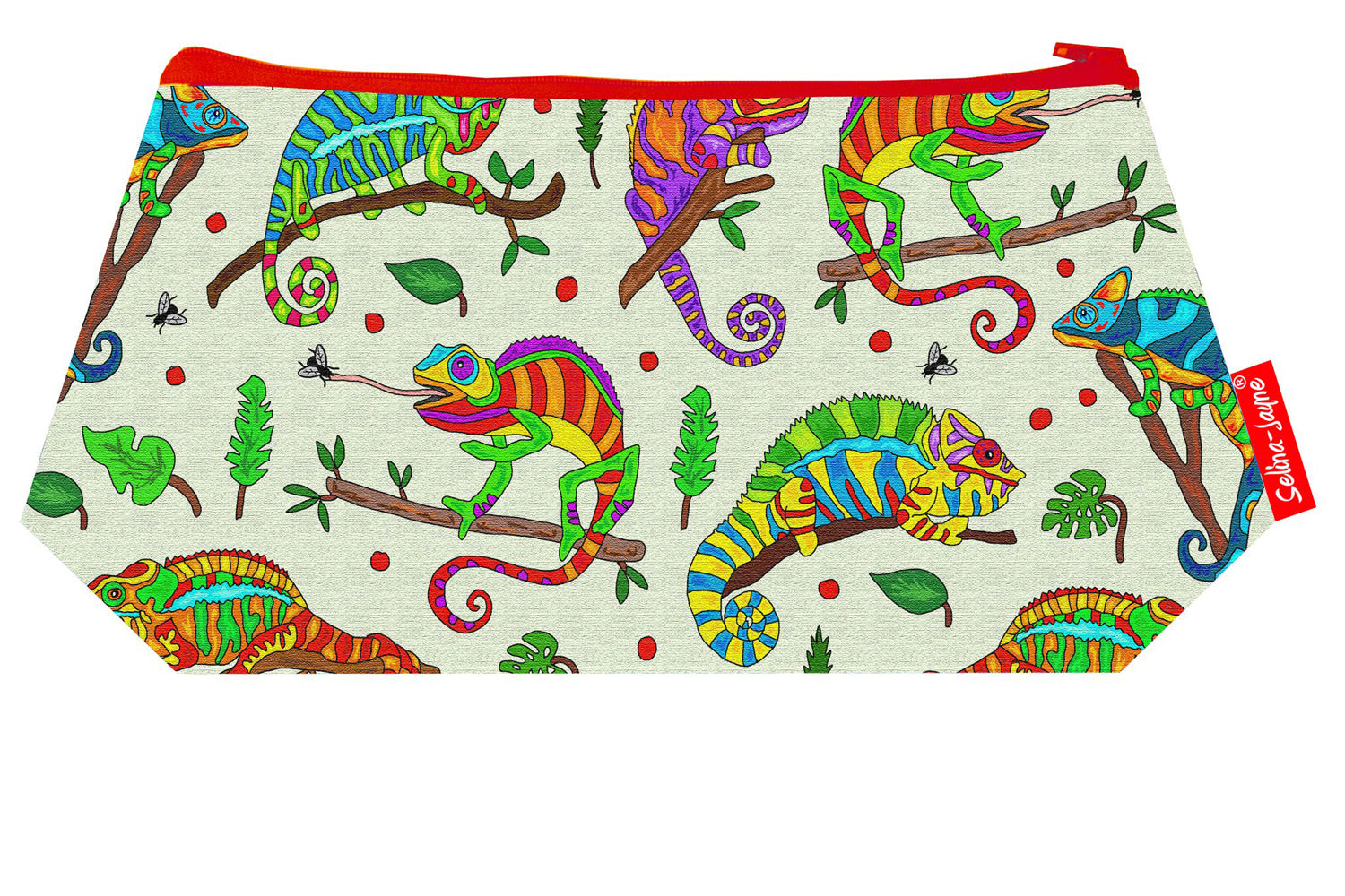 Premium Chameleon makeup bag showing HD print quality and compact 17.5cm design, perfect gift for nature lovers and reptile enthusiasts