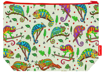 Premium Chameleon wash bag with durable polyester and colour-coordinated zip, 29cm practical size