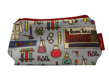 Premium Chemistry makeup bag showing HD print quality and compact 17.5cm design, perfect gift for science lovers and chemistry enthusiasts
