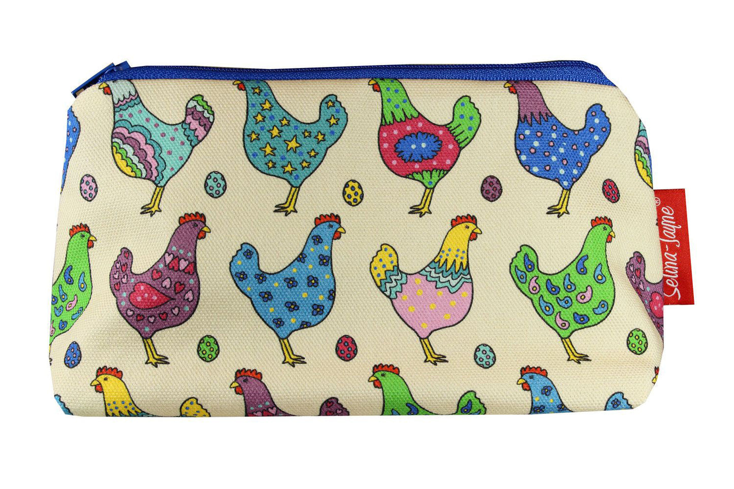 Premium Chickens makeup bag showing HD print quality and compact 17.5cm design, perfect gift for farm lovers and chicken enthusiasts