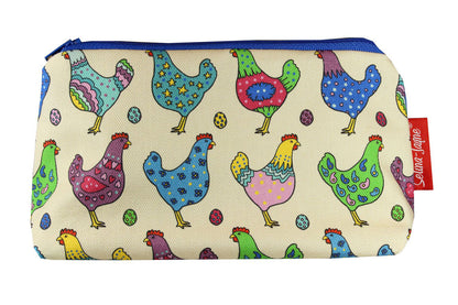 Premium Chickens makeup bag showing HD print quality and compact 17.5cm design, perfect gift for farm lovers and chicken enthusiasts
