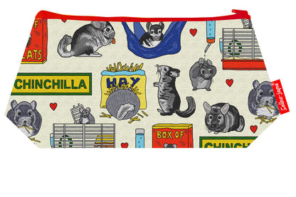 Premium Chinchilla makeup bag showing HD print quality and compact 17.5cm design, perfect gift for pet lovers and chinchilla enthusiasts