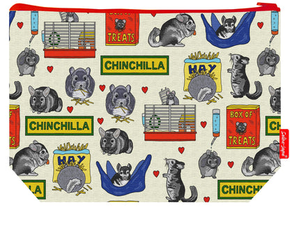 Premium Chinchilla wash bag with durable polyester and colour-coordinated zip, 29cm practical size