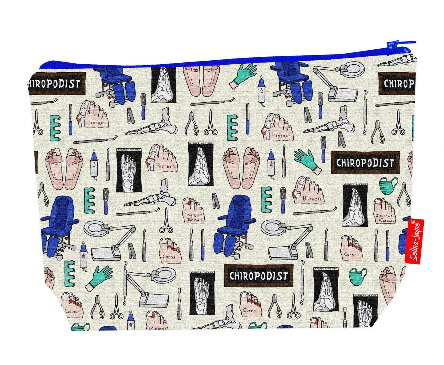 Premium Chiropodist wash bag with durable polyester and colour-coordinated zip, 29cm practical size