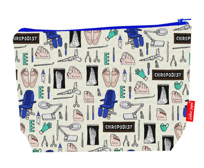 Premium Chiropodist wash bag with durable polyester and colour-coordinated zip, 29cm practical size